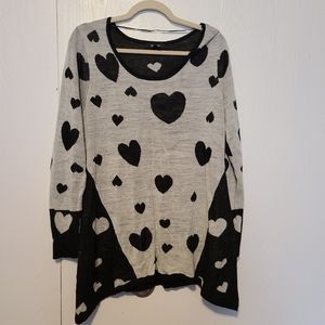 Style & Co asymmetric hem heart knit sweater